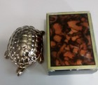 Vintage Avon Solid Perfume Heart Compact   Golden Turtle