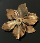Vtg  Mid-century  1945-1970  Enamel Flower Brooch - Big 3 1 4    -  estate