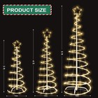 3 Packs Christmas Spiral Tree With Lights  3 4 5 Ft Lighted Xmas Collapsible Tre
