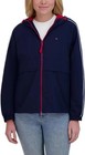 New Tommy Hilfiger Womens Windbreaker Jacket  Lightweight Hooded  Navy  Large