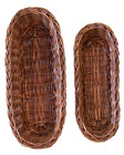 Set 2 Oval Wicker Rattan Baskets