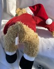 Russ Berrie Sammy Santa Light Brown Teddy Bear 9  Christmas Plush Stuffed Animal