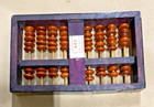 Vintage Lotus-flower Brand  Chinese Dark Brown Hand Made  Wood Abacus 63 Beads