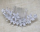 Usa Seller Beautiful Wedding Bridal Flower Crystal Rhinestone Hair Comb Ha4508