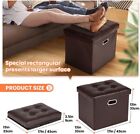 Cosyland Ottoman With Storage Folding Leather Ottoman Footrest Foot Stool Brown