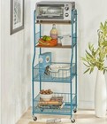 16 5  Wide Rolling Storage Cart Easy Assembled Blue Shelf