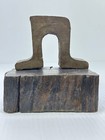 Vintage Panama Train Railroad Rail Wood Tie 1853-69 Book Ends Set Brutalist