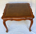 Vintage Antique Mahogany Wood Leather Top Cabriole Legs Table  - Rare  