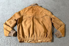 Vtg Arbitro Men s Tan Button Front Chamois Leather Bomber Jacket - Size Medium