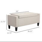 Linen Lift Top Tufted Storage Ottoman Bench Seat For Bedroom End Of Bed Grey