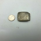 Belt Buckle Ornate Silver Plate  small  Marked F Inside A Shield Vintage Unusual