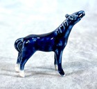Vintage Miniature Chinese Cobalt Blue Porcelain Lucky Horse Figurine 1 5   