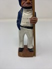 Hand Carved   Hand Painted Wooden Sailor With Harpoon  Nautical Folk Art decor