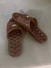 Men s Green Transparent Logo Slide Sandals Slip-on Open Toe Plastic Size 7