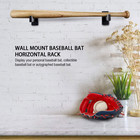 Baseball Bat Display Case - Wall Mount Holder Rack - 2 Piece Set - Black