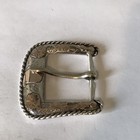 Sterling Silver Western Roper Floral Hand Engraved 1 25    Belt Buckle 42 55g sb44