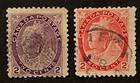 Travelstamps  1898 Canada Stamps Scott  76-77 - 2 Cent Queen Victoria Used