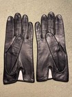 Vintage Miss Aris Black Leather Dress Gloves  Size 8  Fits Like Size 7 5  Lined