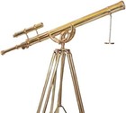 Nautical Double Barrel Shiny Brass Antique Telescope With Free Binocular Telesco