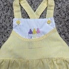 Vtg Carters Girls Toddler Yellow Gingham Romper One Piece Crayons 70s 80s 12m