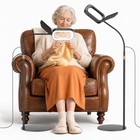 15x Magnifying Floor Lamp  Gooseneck Magnifier For Seniors Extra Large Black