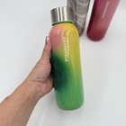 Starbucks Lot Of 3 Glass Water Bottle 20oz Rainbow  Pink Ombre  Gray Pattern