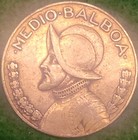 1930 Panama Medio Balboa 1 2 Balboa 90  Silver Coin - Low Mintage Date - Raw