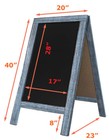 Tektrum Rustic Wood Magnetic Sidewalk Chalkboard Sign Board 20 x40 -rustic Blue 