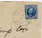 Danish West Indies Sc 47 single Frank -st Thomas-6 5 1912-printed C c-to Usa-fla