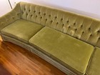 Mid Century Xlong Sofa Couch Vintage Original Avocado Green Velveteen