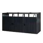 Garbage Bin Shed Stores 2 3 Trash Cans Metal Outdoor Bin Shed Garden Waste Bins
