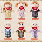 Lenwen 6 Pcs Family Hand Puppet Set Family Members Puppets With Movable Mouth   