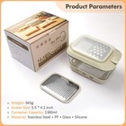 Cheese Grater With Container And Lid glass Food Storage Box With Silicone Sleeve
