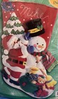 Bucilla    santa And Frosty    Felt Appliqu   Christmas Stocking Kit  83974  Sealed