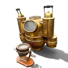 Antique Brass Ships Binnacle Henry Hughes Son London   1940 Coubro Compass Set