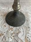 Vintage Trumpet Vase pewter silver Plate  Heavy Patina 12   