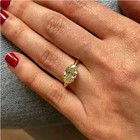 3ct Oval Cut Canary Diamond Lab Created Engagement Ring 14k Yellow Gold Plated