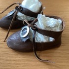 Vintage  Styled   Beautifully  Detailed Leather Doll Shoes For Your Antique Doll