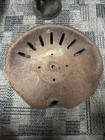 Antique Vintage Stamped Steel Tractor Implement Seat  Small 15 1 2  Wide  Name 