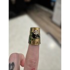 Vintage Cloisonn   Panda Thimble Gold Tone Collectible Sewing Needlework Craft