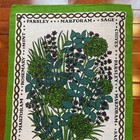 Vintage Kitchen Linen Tea Towel Taunton Vale Industries 1970 Parsley Sage Herbs