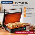 Panini Press Grill  1000w Sandwich Maker With Non-stick Coated Plates  Opens 180