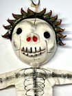 Mexican Folk Art Coconut Head Day Of The Dead Skeleton Doll Skull Wall Decor 16   