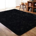 4x6 Black Shaggy Area Rug Super Soft Fluffy Bedroom Living Room Carpet Kid Decor
