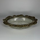Vintage Matson Hollywood Regency Style Metal And Cut Glass Floral Soap Dish