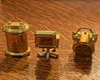 Brass Miniature Mini Clocks Lot Of 3 Untested