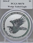 2014 Australia Wedge Tailed Eagle Pcgs Ms70 Mercanti Signed