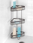 York Metal Wire Corner Standing Shower Caddy 3-tier Bath Shelf Baskets For Towel