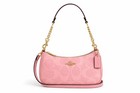 Coach Teri Shoulder Bag Cea20 Signature Canvas Powder Pink Gold Charm
