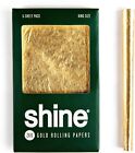 New Shine 6-sheet Pack King Size Rolling Paper 24k 24 Karat Gold 